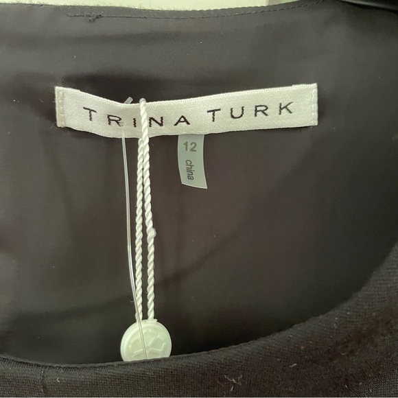 Trina Turk Black and Tan Colorblock Sheath Dress - Picture 10 of 14